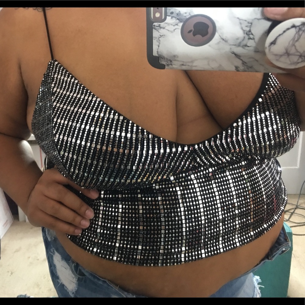 Silver crop top RESERVED